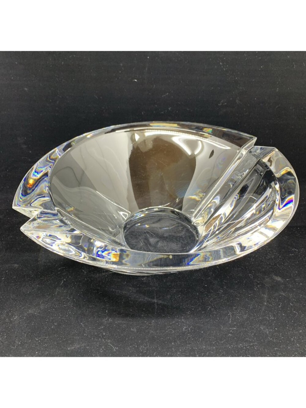 Waterford Signia Lead Crystal Centerpiece Bowl MCM Ireland 11.25” Seahorse Vtg